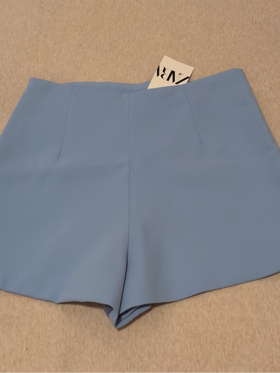 Zara Pants - ZARA Powder Blue High-Waist Tailored Shorts